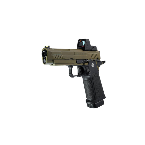 ARCTURUS Vanguard 4.3" Hi-Capa GBB Pistol w/Optics Ready Slide & ARS-1 Red Dot Combo BLK-TAN