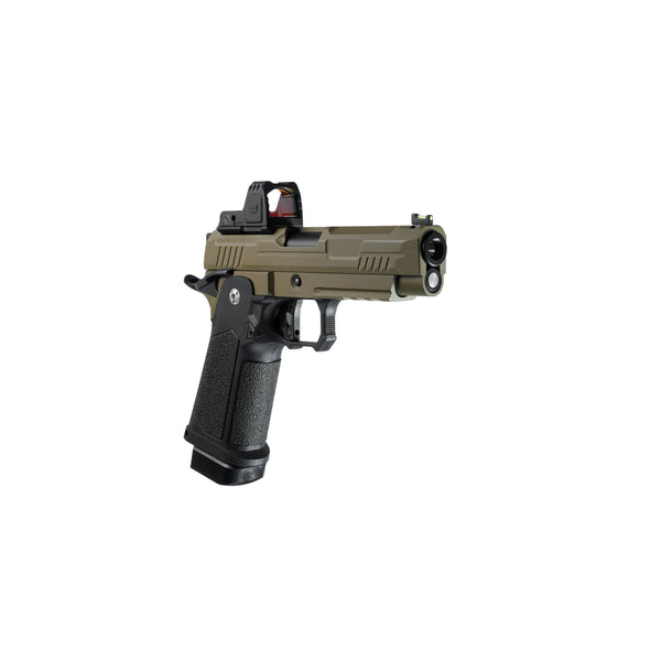 ARCTURUS Vanguard 4.3" Hi-Capa GBB Pistol w/Optics Ready Slide & ARS-1 Red Dot Combo BLK-TAN