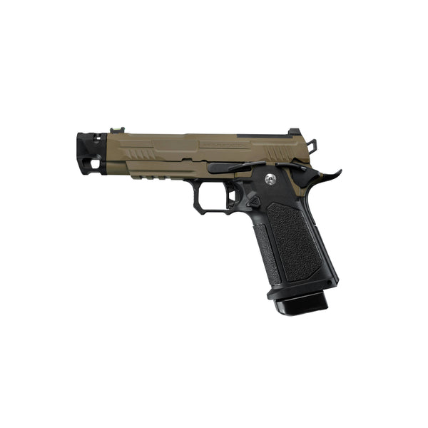 ARCTURUS Vanguard 4.3"Hi-Capa GBB Pistol w/ Optics Ready Slide & Compensator BLK-TAN