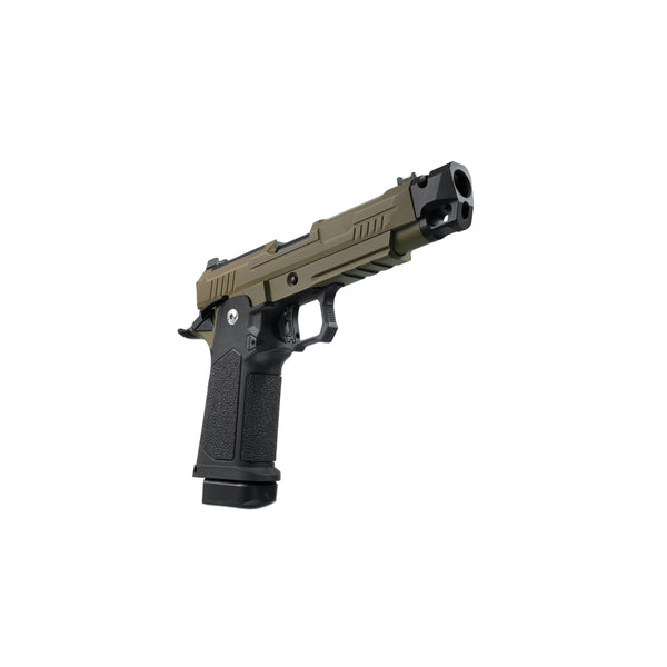 ARCTURUS Vanguard 4.3"Hi-Capa GBB Pistol w/ Optics Ready Slide & Compensator BLK-TAN