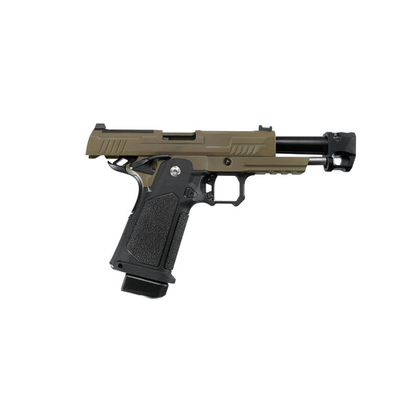 ARCTURUS Vanguard 4.3"Hi-Capa GBB Pistol w/ Optics Ready Slide & Compensator BLK-TAN