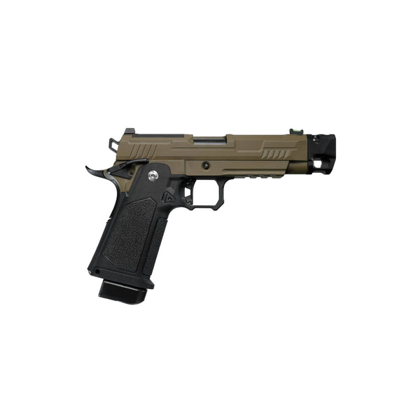 ARCTURUS Vanguard 4.3"Hi-Capa GBB Pistol w/ Optics Ready Slide & Compensator BLK-TAN