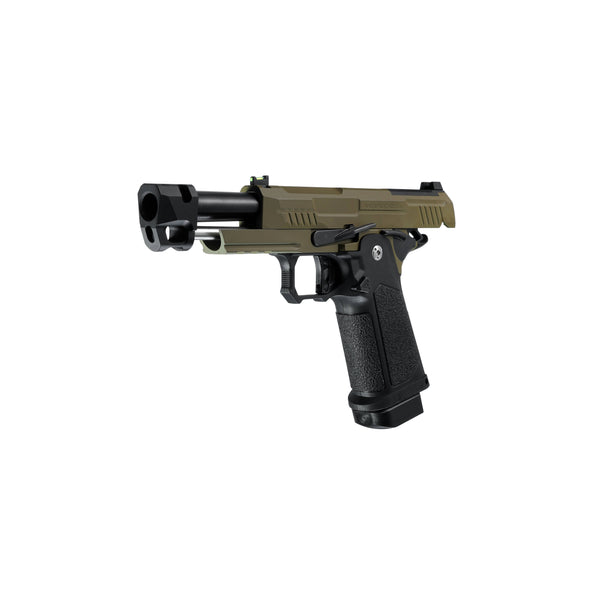 ARCTURUS Vanguard 4.3"Hi-Capa GBB Pistol w/ Optics Ready Slide & Compensator BLK-TAN