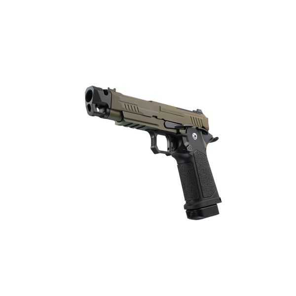 ARCTURUS Vanguard 4.3"Hi-Capa GBB Pistol w/ Optics Ready Slide & Compensator BLK-TAN