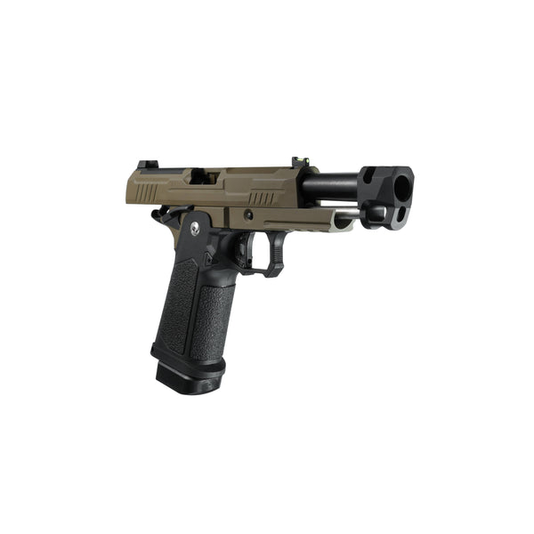 ARCTURUS Vanguard 4.3"Hi-Capa GBB Pistol w/ Optics Ready Slide & Compensator BLK-TAN