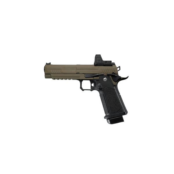 ARCTURUS Vanguard 5" Hi-Capa GBB Pistol w/Optics Ready Slide & ARS-1 Red Dot Combo BLK-TAN