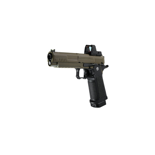 ARCTURUS Vanguard 5" Hi-Capa GBB Pistol w/Optics Ready Slide & ARS-1 Red Dot Combo BLK-TAN