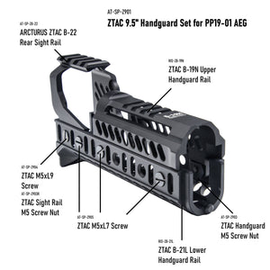 ARCTURUS ZTAC 9.5" Handguard Set for PP19-01 AEG