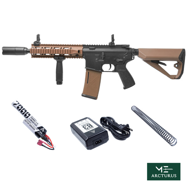 ARCTURUS LWT MK-II CQB 10" AEG SPORT Black-Tan Starter Pack