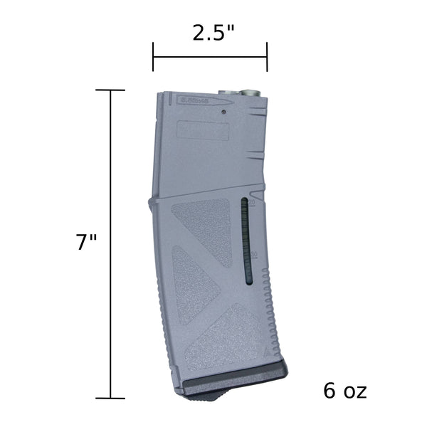 ARCTURUS AR MOD1 M4/M16 30/130Rds Variable-Cap Windowed EMM Magazine Grey